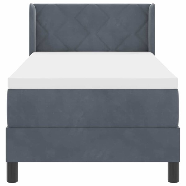 Postel s boxspringem s čelo Tmavě šedá 200 x 80 cm samet 3341493