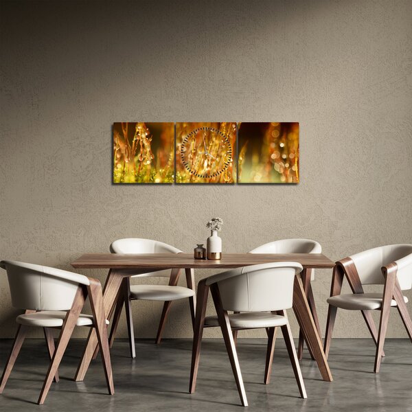 Obraz - Detail rosy (s hodinami) (90x30 cm)