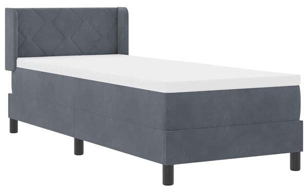 Postel s boxspringem s čelo Tmavě šedá 200 x 80 cm samet 3341493