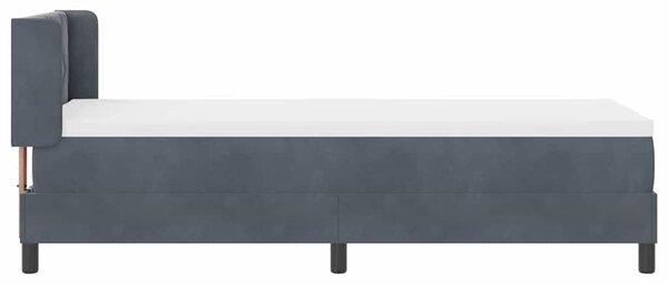 Postel s boxspringem s čelo Tmavě šedá 200 x 80 cm samet 3341493