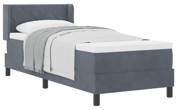 Postel s boxspringem s čelo Tmavě šedá 200 x 80 cm samet 3341493