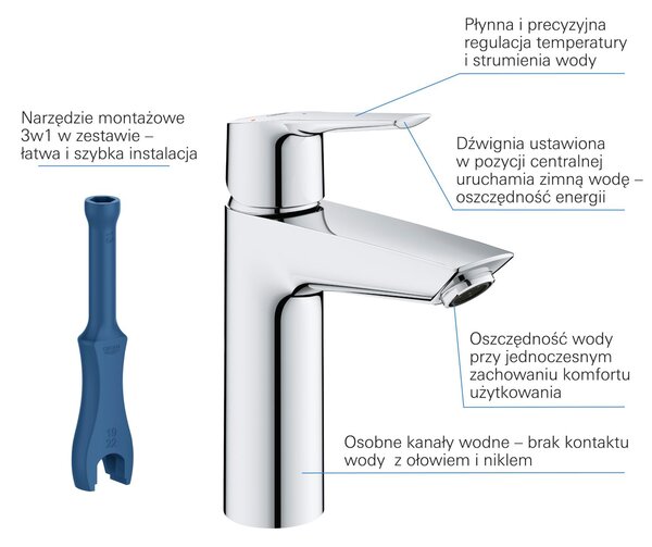 Grohe Start umyvadlová baterie stojící StarLight Chrome 23746002