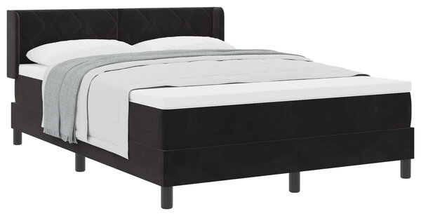 Postel s boxspringem s čelo Černý 200 x 160 cm samet 3341530