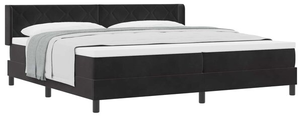 Postel s boxspringem s čelo Černý 200 x 200 cm samet 3341542