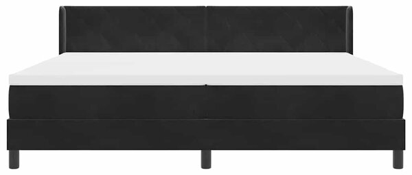 Postel s boxspringem s čelo Černý 200 x 200 cm samet 3341542