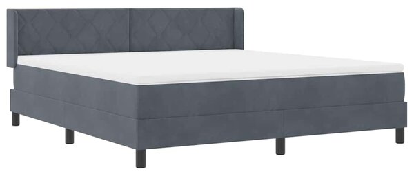 Postel s boxspringem s čelo Tmavě šedá 200 x 180 cm samet 3341535