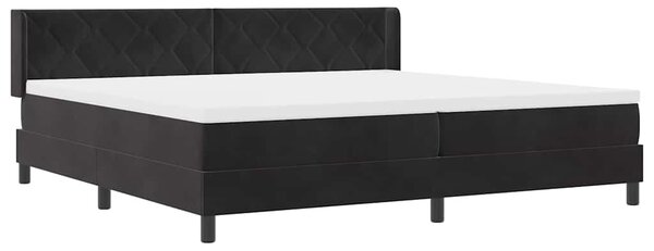 Postel s boxspringem s čelo Černý 200 x 200 cm samet 3341542