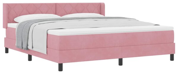Postel s boxspringem s čelo Růžová 200 x 180 cm samet 3341539