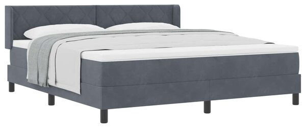 Postel s boxspringem s čelo Tmavě šedá 200 x 180 cm samet 3341535