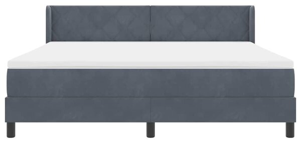 Postel s boxspringem s čelo Tmavě šedá 200 x 180 cm samet 3341535