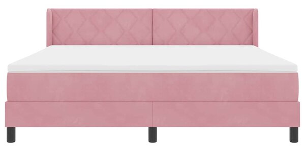 Postel s boxspringem s čelo Růžová 200 x 180 cm samet 3341539