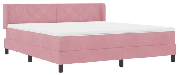Postel s boxspringem s čelo Růžová 200 x 180 cm samet 3341539