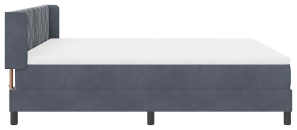 Postel s boxspringem s čelo Tmavě šedá 200 x 180 cm samet 3341535