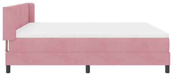 Postel s boxspringem s čelo Růžová 200 x 180 cm samet 3341539