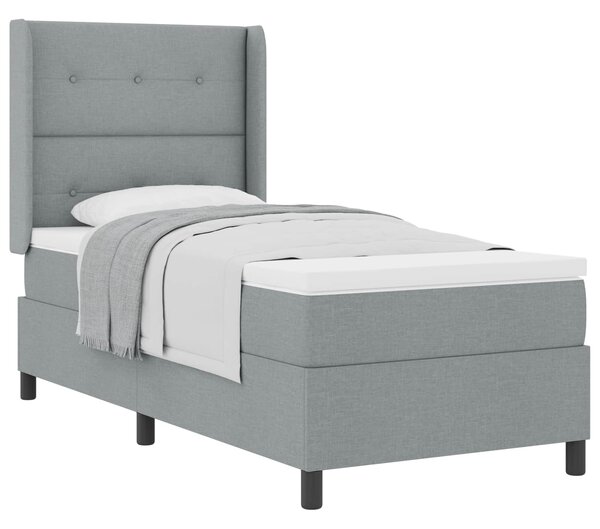 Postel s boxspringem s polštářem Světle šedá 200 x 80 cm textil 3341609