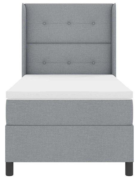 Postel s boxspringem s polštářem Světle šedá 200 x 80 cm textil 3341609