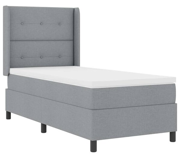 Postel s boxspringem s polštářem Světle šedá 200 x 80 cm textil 3341609