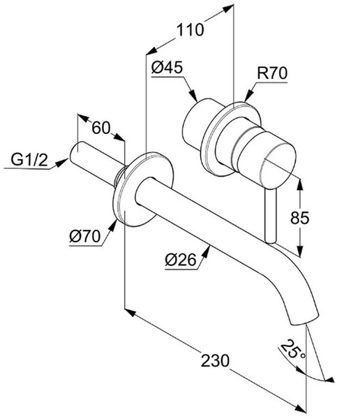 Kludi Bozz umyvadlová baterie pod omítku chrom 382450576