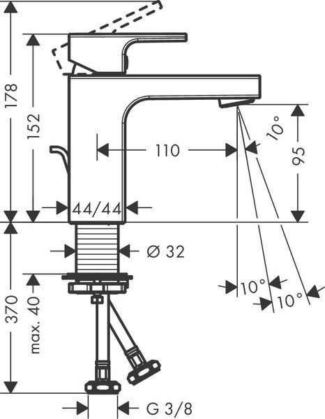 Hansgrohe Vernis Shape umyvadlová baterie stojící černá 71561670