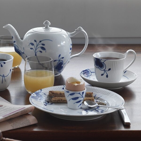 Porcelánový šálek s podšálkem Blue Fluted Mega 240 ml