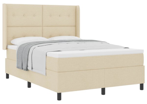Postel s boxspringem s polštářem Krémová 190 x 140 cm textil 3341642
