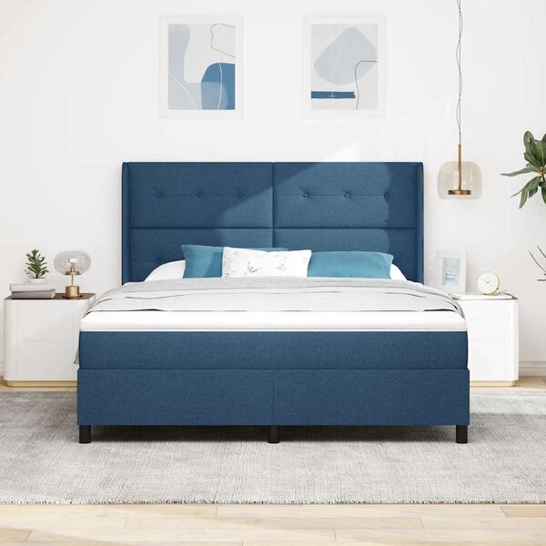 Postel s boxspringem s polštářem Modrá 200 x 180 cm textil 3341664