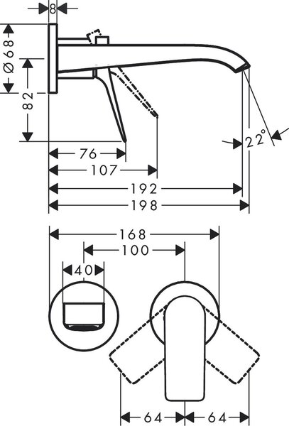 Hansgrohe Vivenis umyvadlová baterie pod omítku chrom 75050000