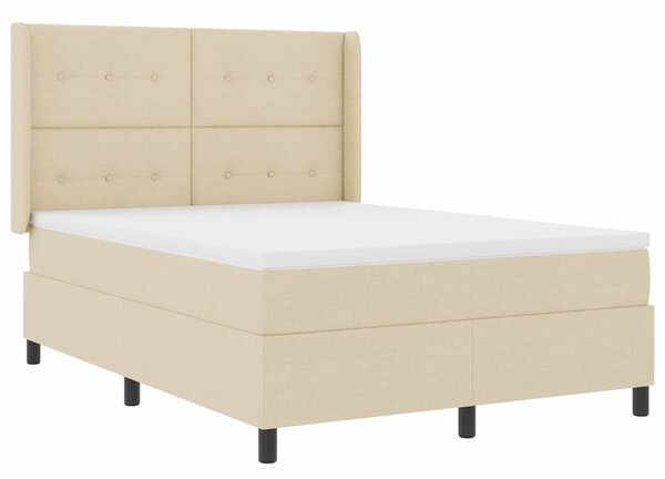 Postel s boxspringem s polštářem Krémová 190 x 140 cm textil 3341642
