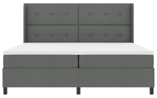 Postel s boxspringem s polštářem Tmavě šedá 200 x 200 cm textil 3341666