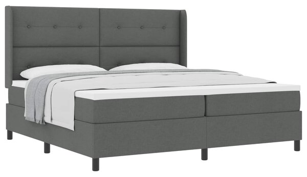 Postel s boxspringem s polštářem Tmavě šedá 200 x 200 cm textil 3341666