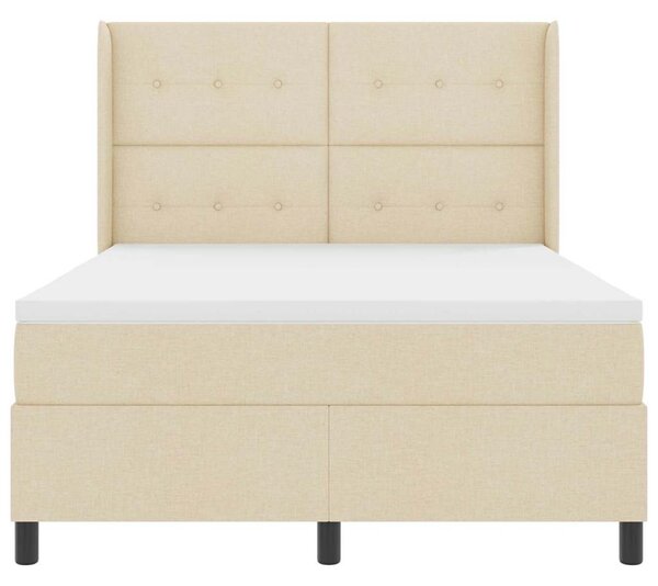 Postel s boxspringem s polštářem Krémová 190 x 140 cm textil 3341642