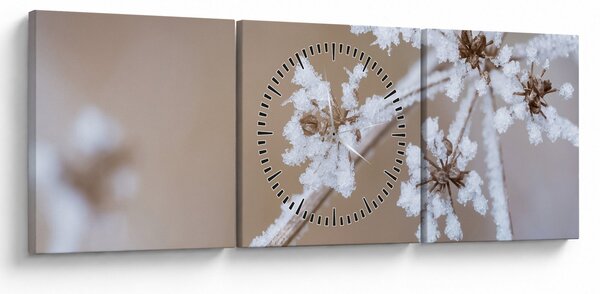 Obraz - Mráz (s hodinami) (90x30 cm)