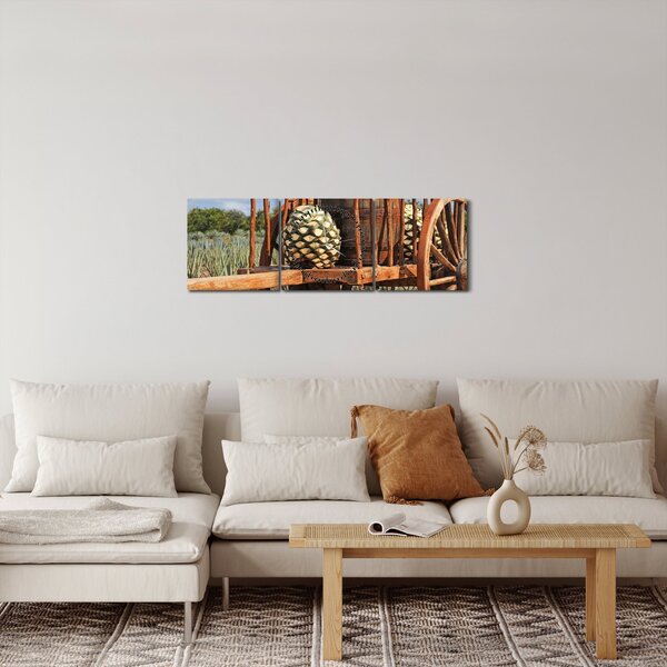 Obraz - Přívěsný vozík (s hodinami) (90x30 cm)
