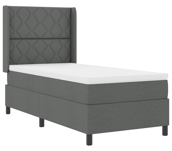 Postel s boxspringem s polštářem Tmavě šedá 200 x 100 cm textil 3341694