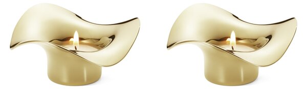 Pozlacený svícen na čajovou svíčku Cobra Gold – set 2 ks