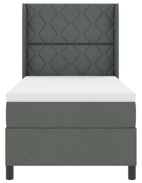 Postel s boxspringem s polštářem Tmavě šedá 200 x 100 cm textil 3341694