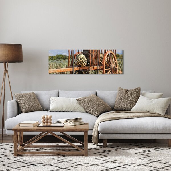 Obraz - Přívěsný vozík (s hodinami) (90x30 cm)