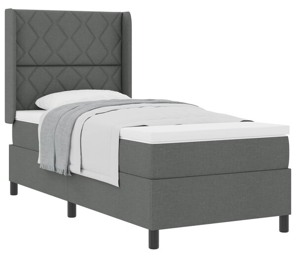 Postel s boxspringem s polštářem Tmavě šedá 200 x 100 cm textil 3341694