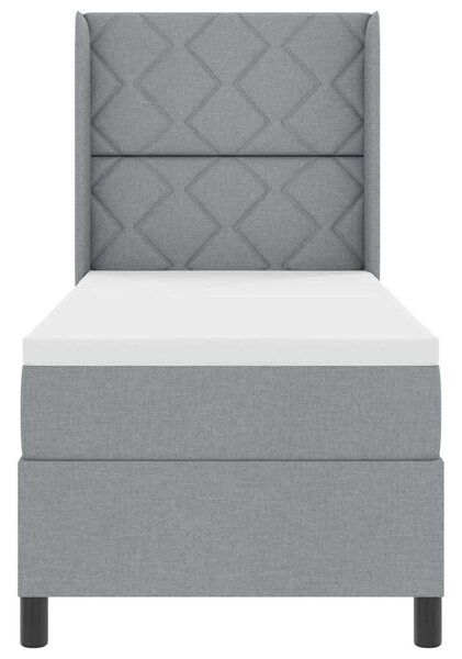 Postel s boxspringem s polštářem Světle šedá 200 x 80 cm textil 3341672