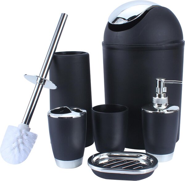 6ks koupelnové příslušenství Set Bin Mýdlo Dish Dispenser Tumbler Držák zubního kartáčku