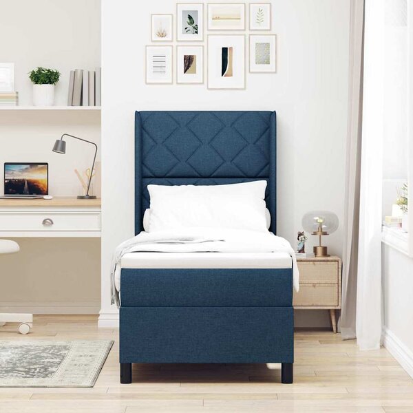 Postel s boxspringem s polštářem Modrá 200 x 80 cm textil 3341678