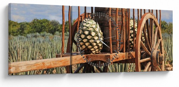 Obraz - Přívěsný vozík (s hodinami) (90x30 cm)