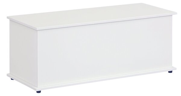 HOMCOM Dřevěný Úložný Truhlicový Otoman s Víkem pro Uložení v Ložnici a Obývacím Pokoji, Nosnost 120 kg, 100x40x40 cm, Bílý | Aosom
