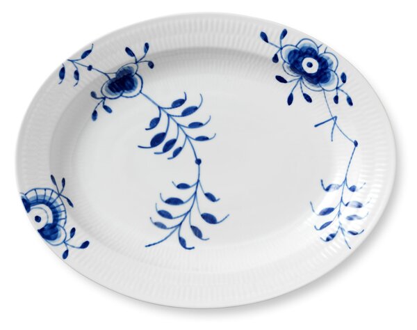 Porcelánový oválný talíř Blue Fluted Mega 36,5 cm