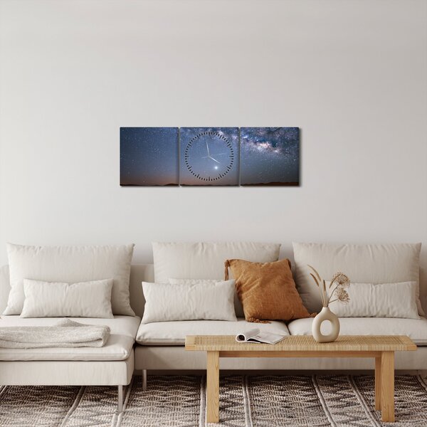 Obraz - Noc v poušti (s hodinami) (90x30 cm)