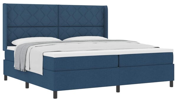 Postel s boxspringem s polštářem Modrá 200 x 200 cm textil 3341734