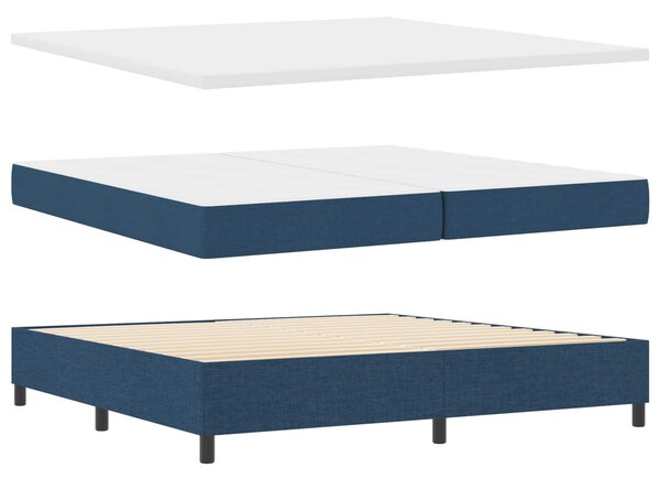 Postel s boxspringem s polštářem Modrá 200 x 200 cm textil 3341734