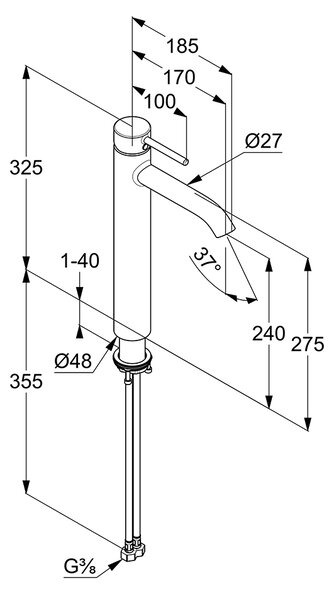 Kludi Bozz umyvadlová baterie stojící chrom 382860576