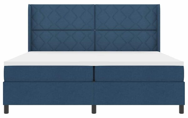 Postel s boxspringem s polštářem Modrá 200 x 200 cm textil 3341734