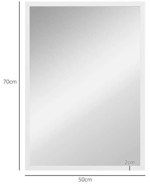 HOMCOM Obdélníkové Zrcadlo 50x70 cm - Koupelnové Zrcadlo, Dekorativní Zrcadlo na Stěnu pro Obývací Pokoj, Vstup nebo Chodbu, Horizontální nebo Vertiká